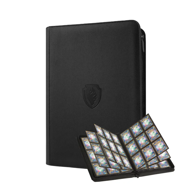Pokemon Binder Card - 9-Taschen-Sammelkartenordner, Pu-Cover-Reißverschlusskarten-Sammel album, robuster 360-Seitenlader-Kartenordner für