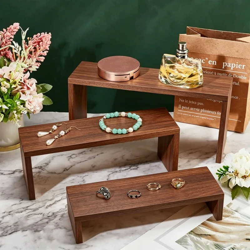 Display Risers Set - Holz-Display-Riser, Holz-Display-Riser-Ständer für Dessert-Figuren, Conutertop, Schmuck-Display-Riser,