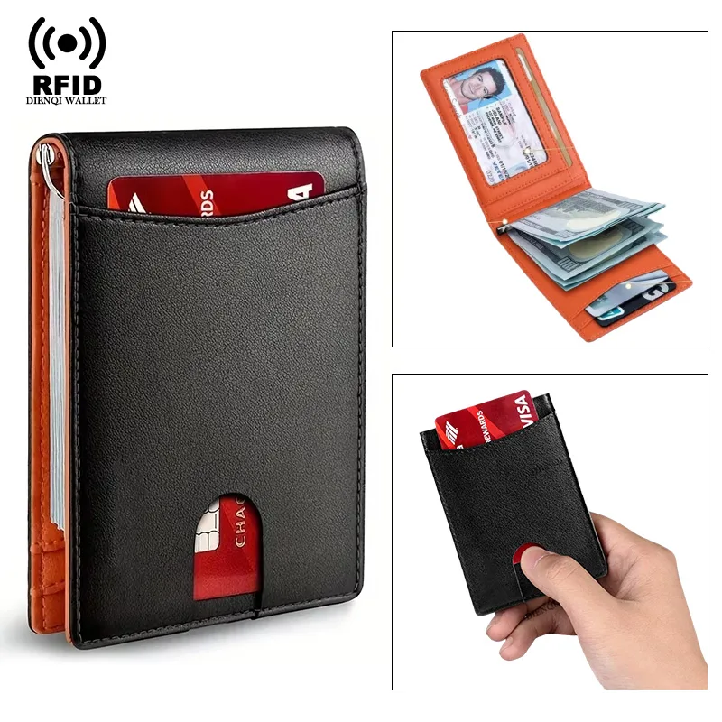Card Top Loader - Visitenkartenhalter, Kreditkartenetui, Leder, ultradünn, intelligente Geldbörse