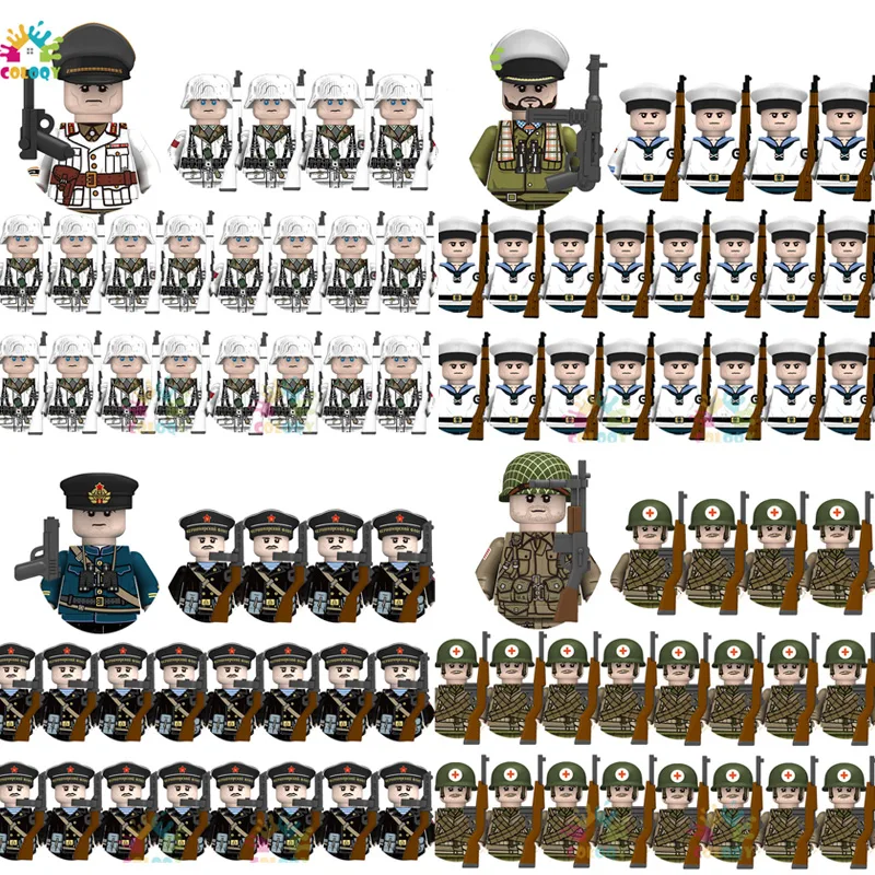 Lego Minifigure Holder - Kinderspielzeug 21 Stück/Set WW2 N001-N095 Offiziere
