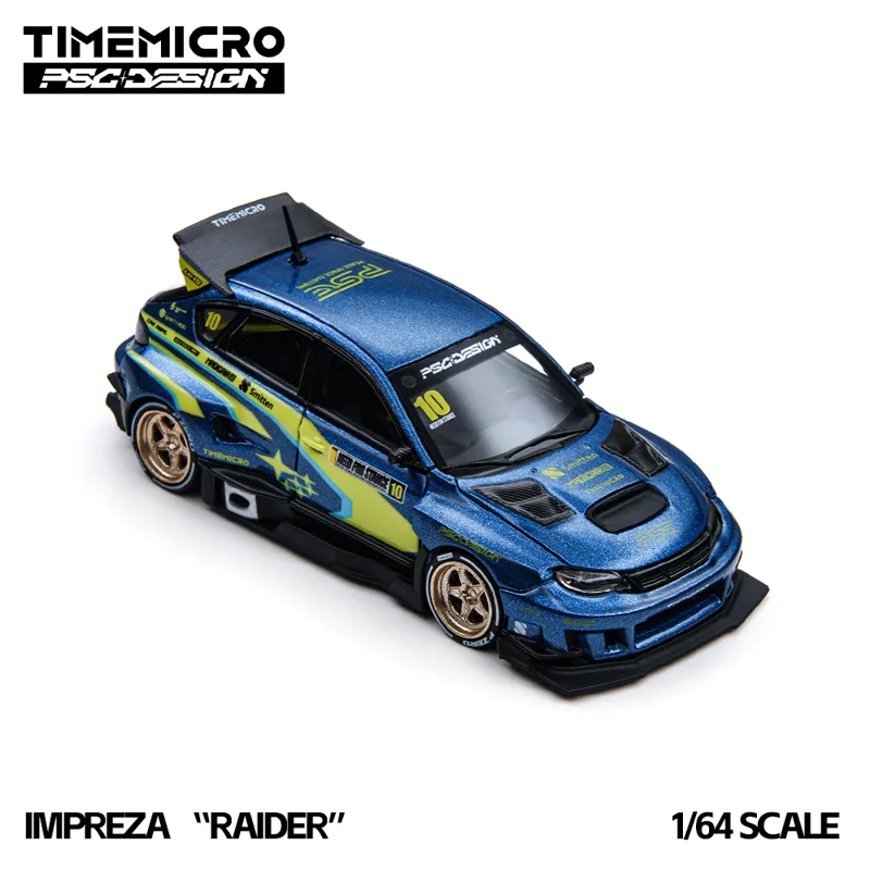 Die Cast Car 1 64 - TimeMicro 1:64 Blau-Gelbes Rallye-Sportwagen-Modell aus Druckgusslegierung