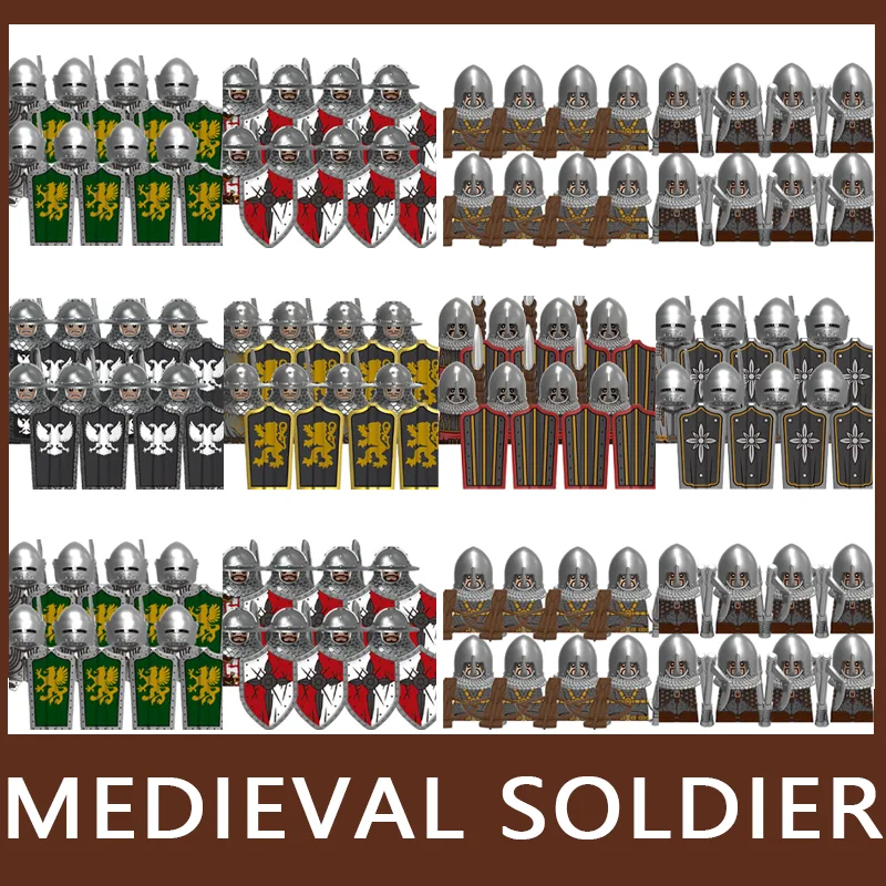 Lego Minifigure Holder - MOC Mittelalterliche Burg Soldat Figuren Bausteine