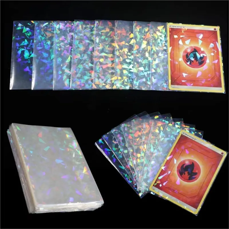 Card Penny Sleeve - Regenbogen-Laser-Kartenhüllen mit Splittereffekt 66*91mm Transparente Sammelkarten-Schutzhüllen
