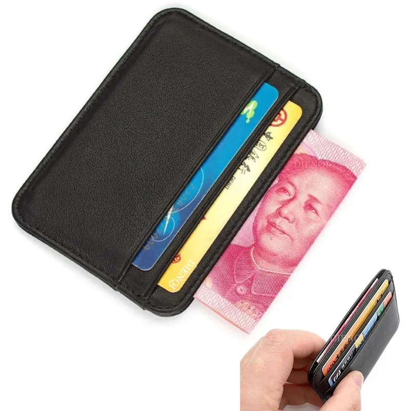 Card Top Loader - Visitenkartenetui aus echtem Leder für Herren,