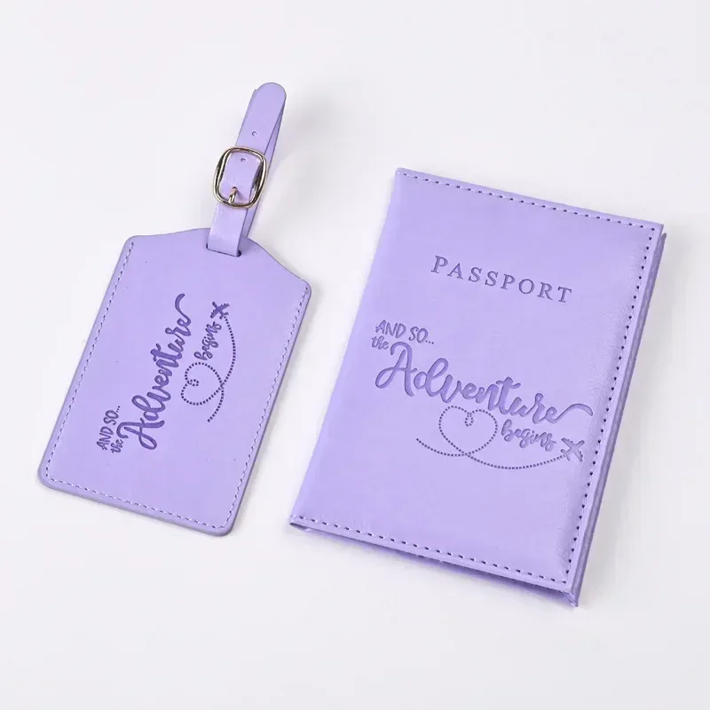 Card Top Loader - Neue lila PU-Leder Reisepass Ticket Clip