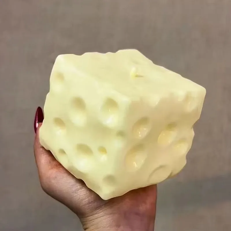 Fidget Cube Original - ◑ Jumbo Käse-Würfel Stressball Großer Formbarer