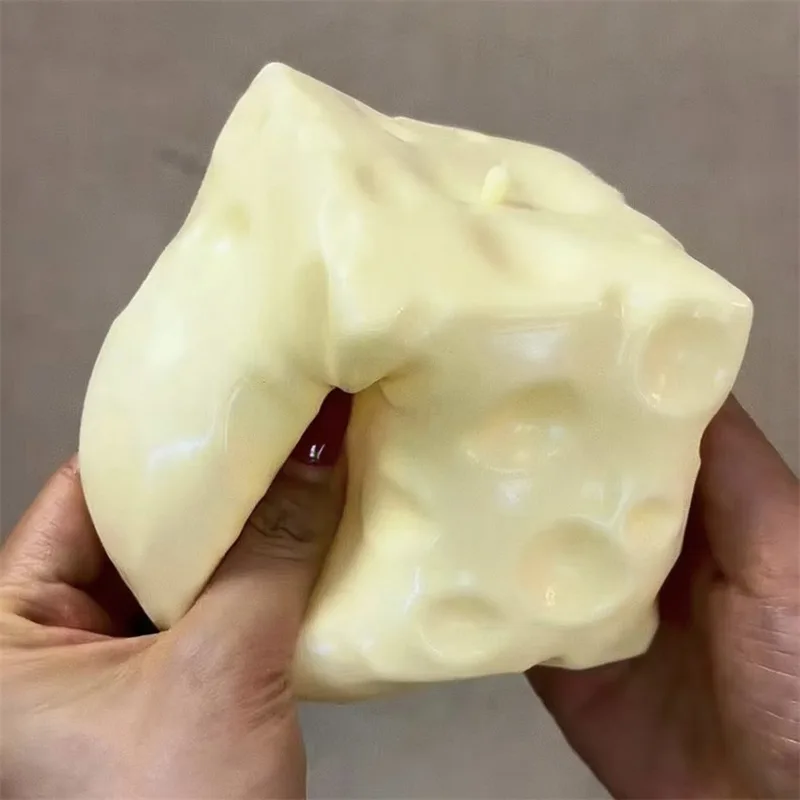 Fidget Cube Original - *~*-Jumbo Käsewürfel Stressball Großer Formbarer Käse-Squeeze-Ball