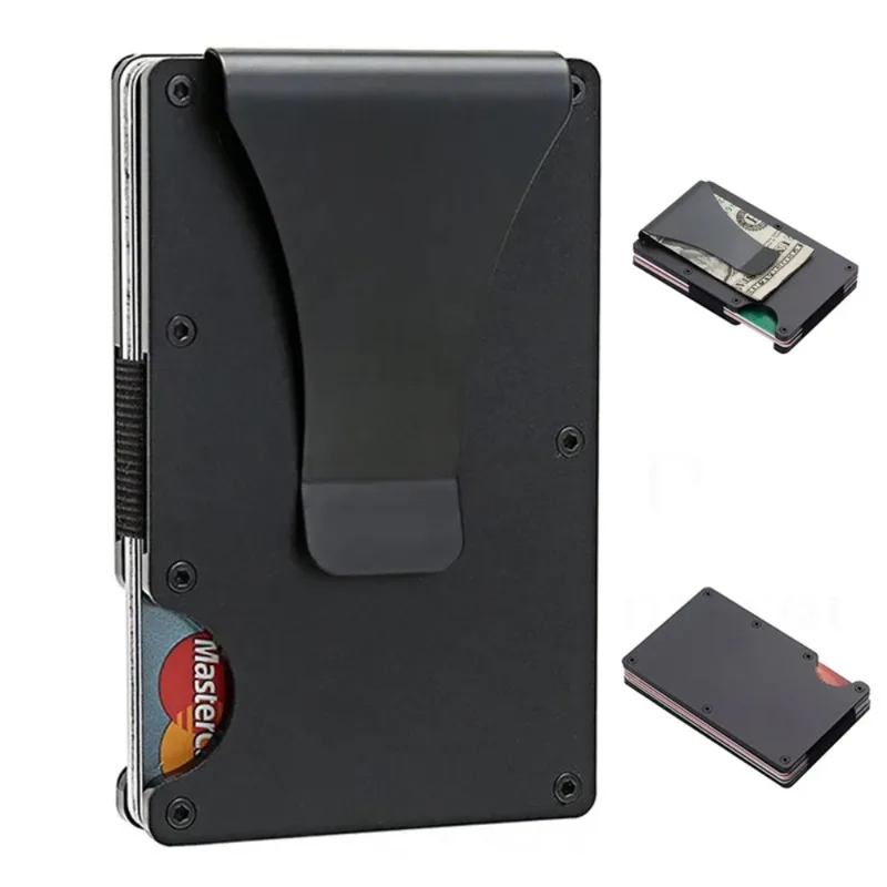 Card Top Loader - RFID-blockierender Kartenhalter aus Aluminiumlegierung, Ultraschlankes Diebstahlsicheres